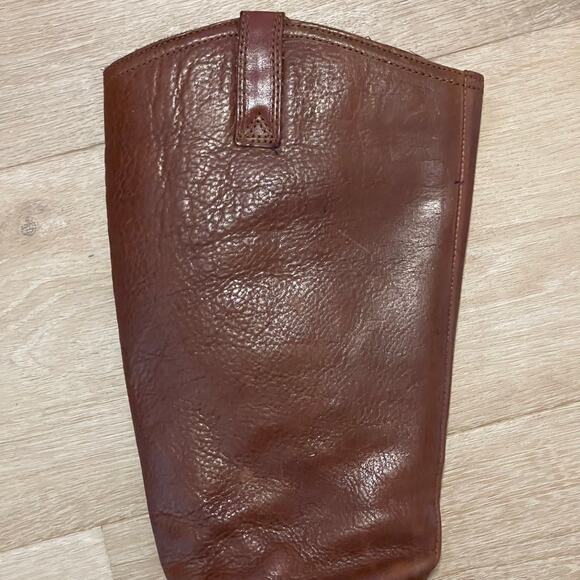 Born BOC Boots Riding Ankle Straps Zip up Brown Cognac Leather Tall 8/39 Comfy - Picture 10 of 11